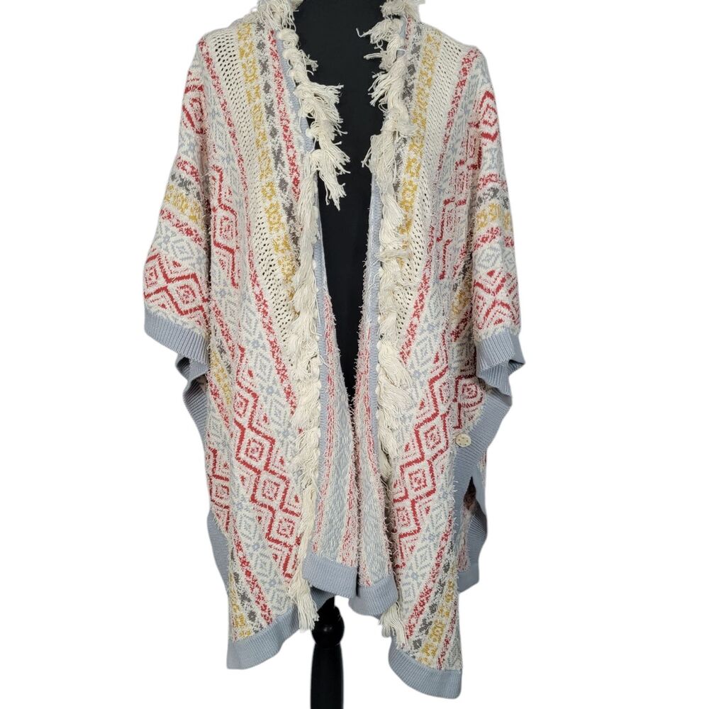 CAbi Oversized  Kimono Sweater with Tasseled Fringe Women's Medium NWT